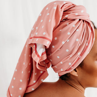 *NEW* Dusty Pink Polka Dot Tee-Owel — Curlykiet Edition