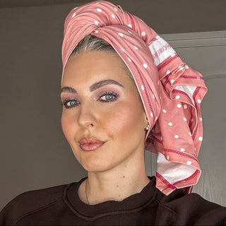 *NEW* Dusty Pink Polka Dot Tee-Owel — Curlykiet Edition