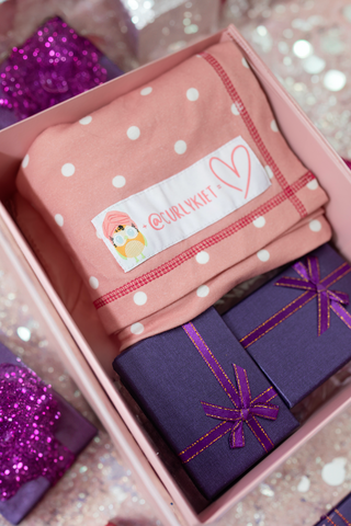 Dusty Pink Polka Dot Tee-Owel — Curlykiet Edition